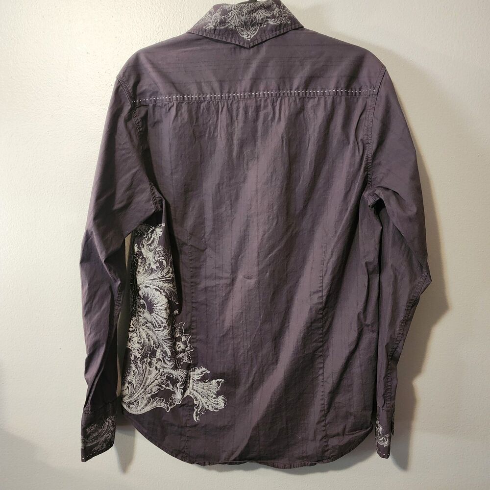 7 Diamonds Mens Dark Gray Long Sleevel Shirt Size Large Western - Picture 7 of 11